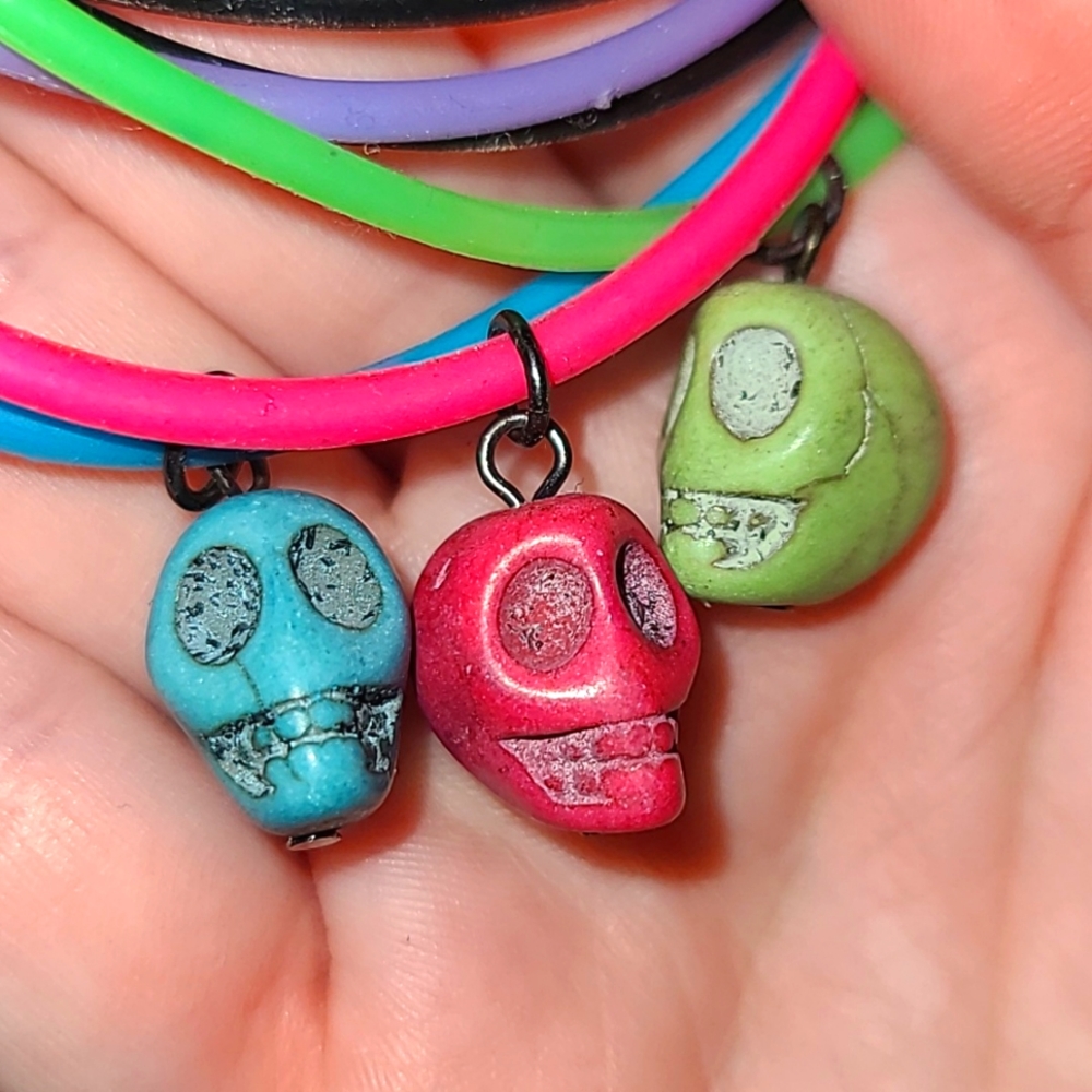Vintage Hot Topic Skull Bracelets Set